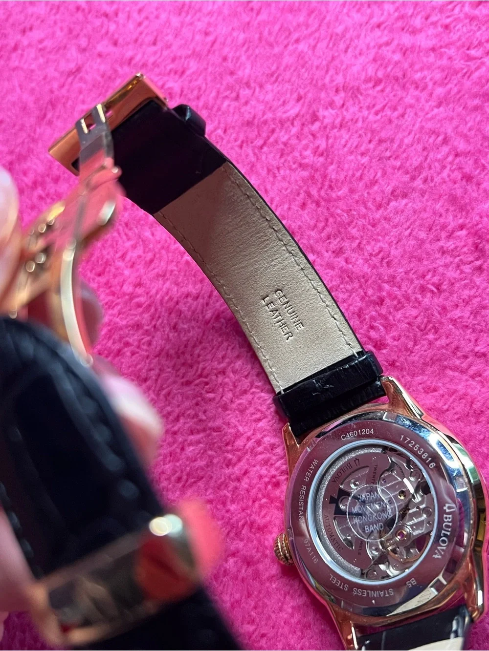 Bulova Men’s Rose Gold & Black Automatic Watch 97A116